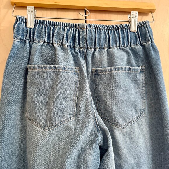 Forever 21 Drawstring Elastic Waistband Denim Joggers for Women (XS) - Picture 9 of 10